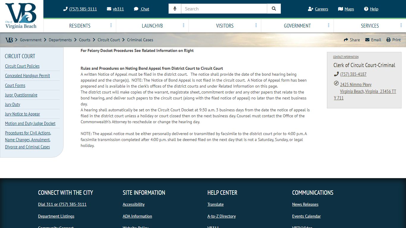 Criminal Cases :: VBgov.com - City of Virginia Beach